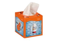 Caja cuadrada pequeña con 50 pañuelos