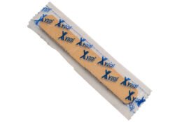 Wooden tongue depressor in flowpack