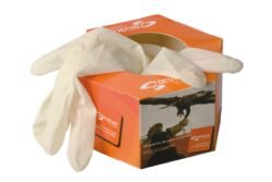 Caja hexagonal con guantes